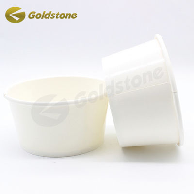 Ciotole di carta ecologiche con fondo quadrato bianco Ciotole monouso bianche per zuppa calda
