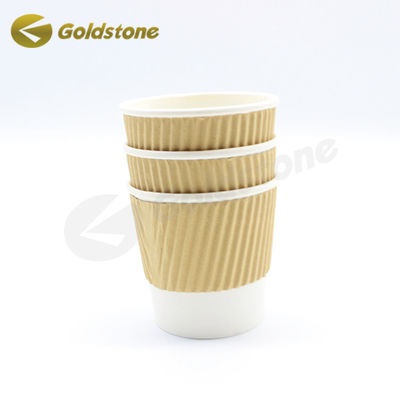 Bevande calde Compatibile Ripple Wall Cups Brown Kraft Ripple Cups per versatile