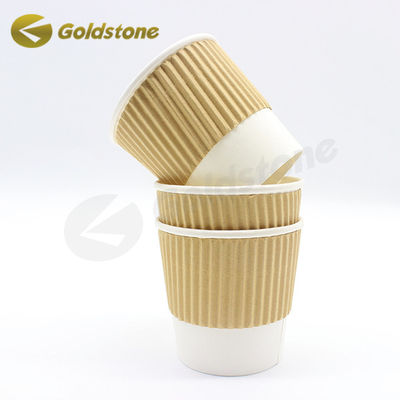 Logo personalizzato Ripple Coppa di carta da parete Ripple resistente alle perdite Isolato per caffè e tè