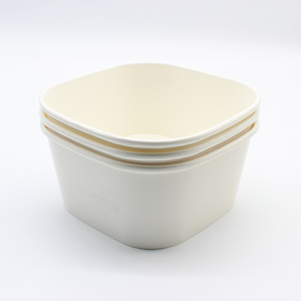 FDA Quadrato Eco-friendly Takeaway Contenitori alimentari Personalizzazione Imballaggi alimentari Piazza di carta 3