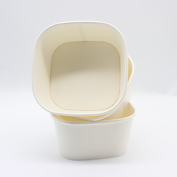 FDA Quadrato Eco-friendly Takeaway Contenitori alimentari Personalizzazione Imballaggi alimentari Piazza di carta 2