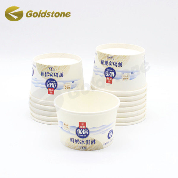 Contenitori per gelati a laminazione lucida Coppe di carta sostenibili resistenti alle perdite 0